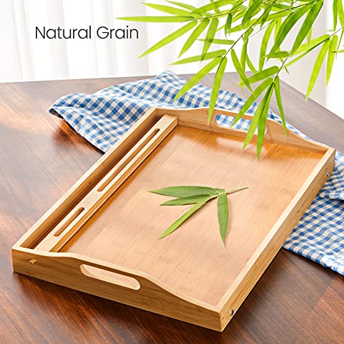 Bamboo Bed Tray Table, Large Breakfast - 21.7x14 Inch with Folding Legs,  Multipurpose Serving Use As Portable Laptop Tray, Snack Platter for  Working, Eating, Reading by Pipishell : : Home