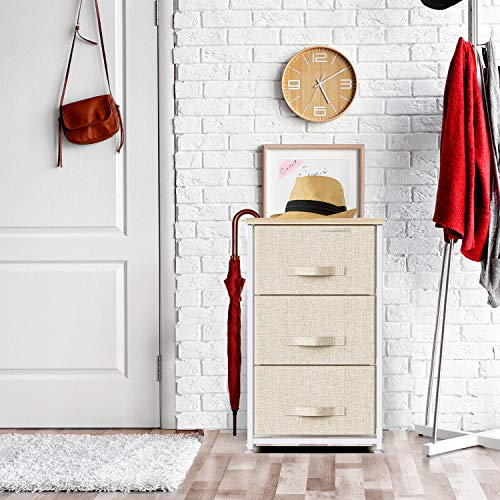 Pipishell 3 Drawer Fabric Dresser Storage Tower, Dresser Chest with Wo –  Pipi shell