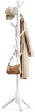 Pipishell Solid Wooden Coat Rack Freestanding with 8 Hooks, Black