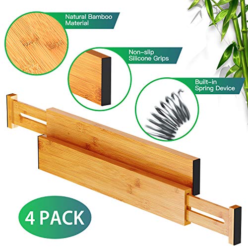 4 Pack Bamboo Drawer Dividers and 2 in 1 Bamboo Wrap Dispenser with Labels  - Storage Bins & Baskets, Facebook Marketplace