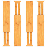 Bamboo Drawer Dividers Organizers Adjustable Expandable Wooden Separators Organization for Kitchen Bedroom Bathroom Dresser 4 Pack (12.5-15.8 inch) by Pipishell