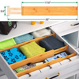 PIDD01 4 Pack Bamboo Drawer Dividers for Home, Kitchen, Closet, Dresser, Bathroom, Office