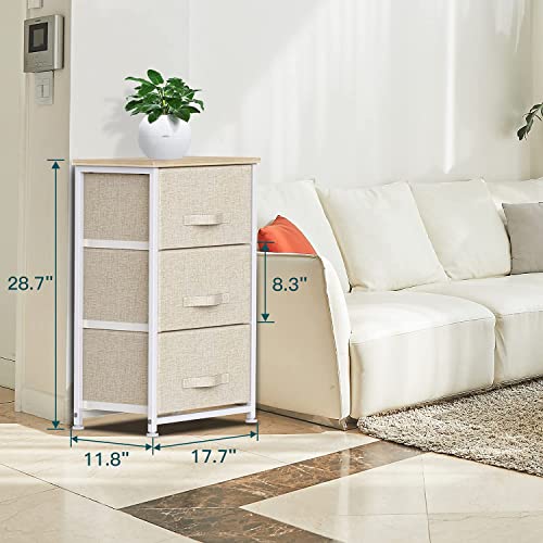 Pipishell 3 Drawer Fabric Dresser Storage Tower, Dresser Chest with Wo –  Pipi shell