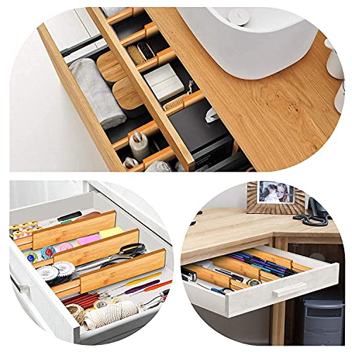 Drawer Dividers Adjustable Bamboo, Drawer Organizer Kitchen, Spring-loaded,  Kitchen, Dresser, Bathroom, Bedroom, Baby Drawer, Desk (pack Of 4)