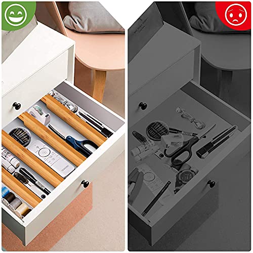 Pipishell 5-Piece Bamboo Drawer Organizer Set, Varied Sizes Junk Multi-use  Storage Box for Office, Home, Kitchen, Bedroom, Bathroom