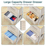4 Drawer Fabric Dresser Storage Tower, Dresser Chest with Wood Top, Organizer Unit for Closets Bedroom Nursery Room Hallway by Pipishell